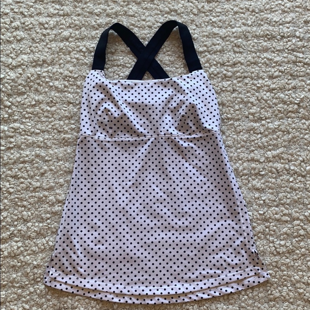 B&W polka dot lululemon tank